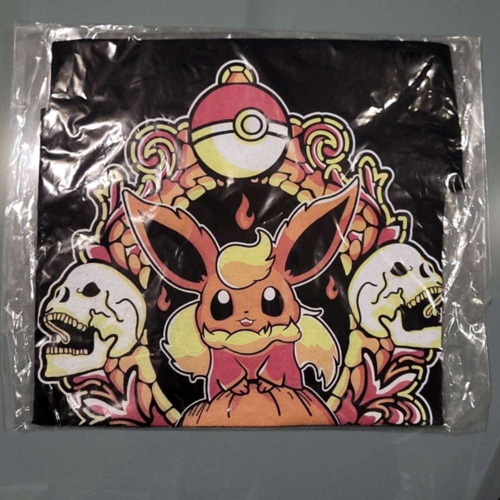 Pokemon Halloween Flareon Pumpkin Design Kids Shirt